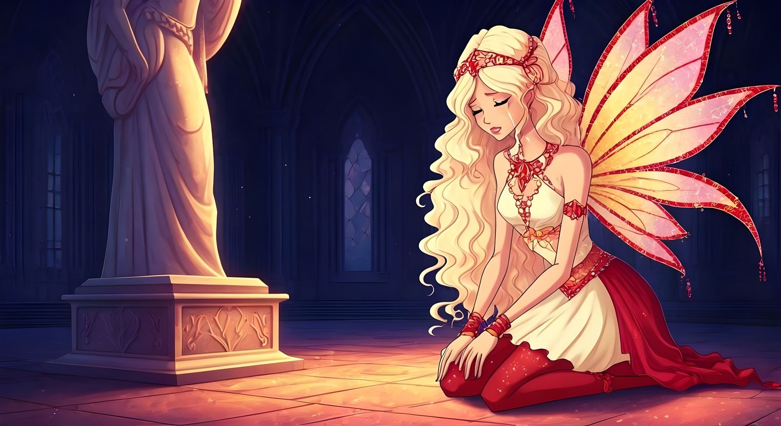 Surreal Portrait of a Winged Heroine in a Studio Ghibli-Insp...