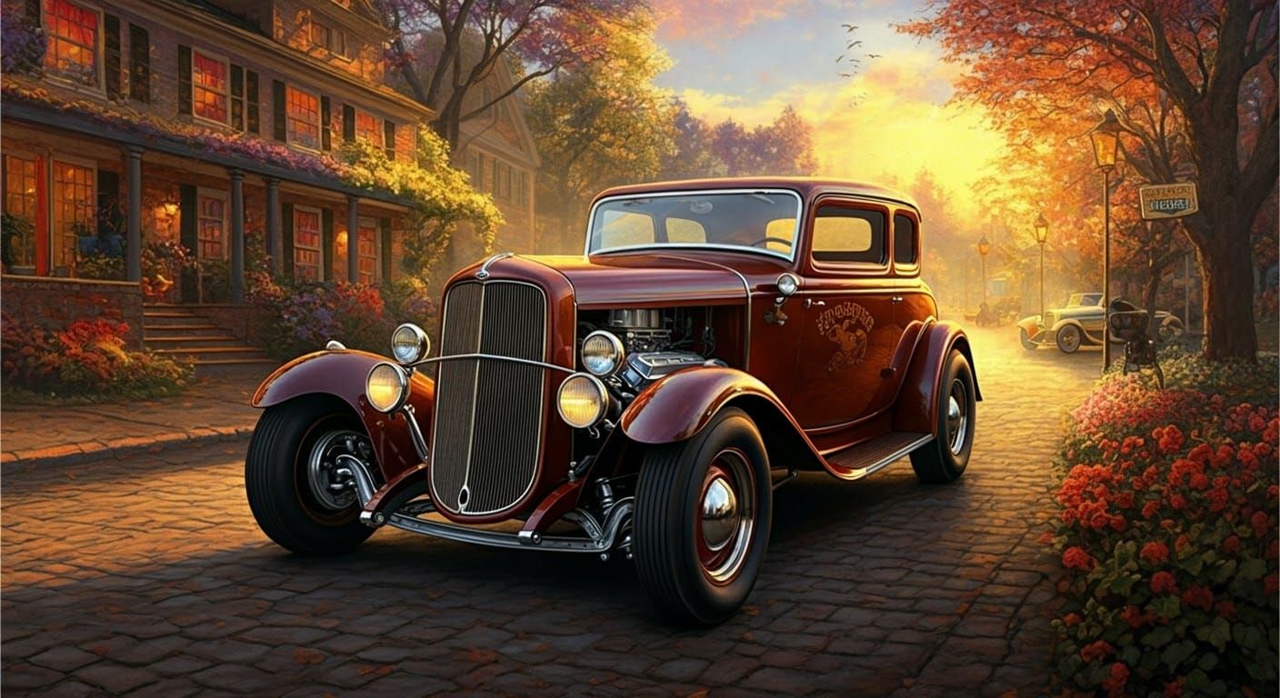 Ethereal Fantasy Hot Rod at Golden Hour