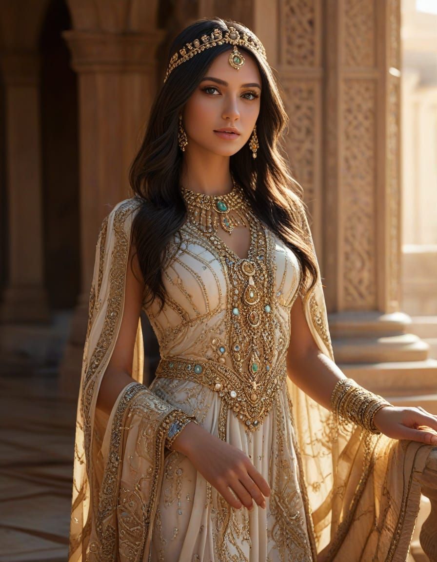 Arabian Princess in Golden Light: Fantasy Concept Art