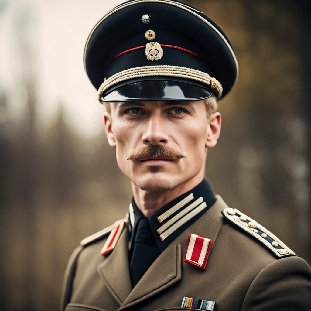 WWII German Soldier in Military Style Uniform