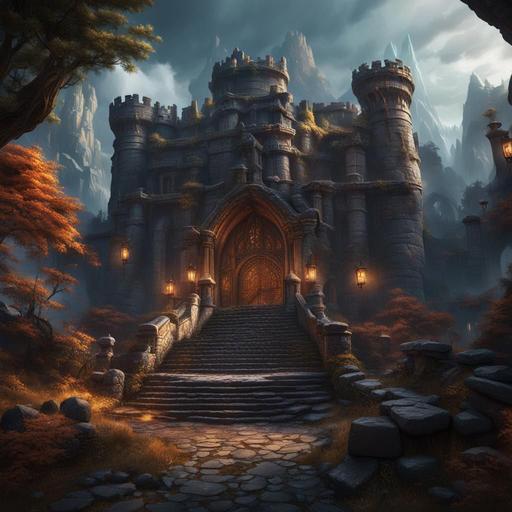 Detailed Dungeons and Dragons Matte Painting