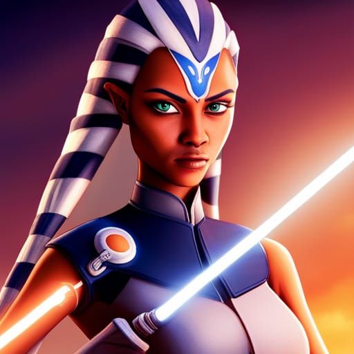 Ahsoka Tano with White Lightsabers