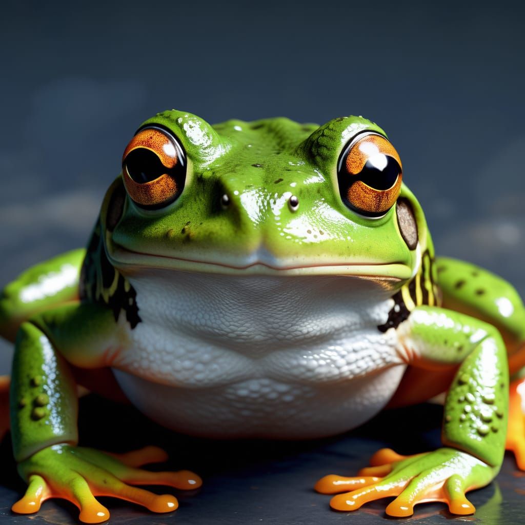 Ultra-Realistic Surprised Frog in 8k