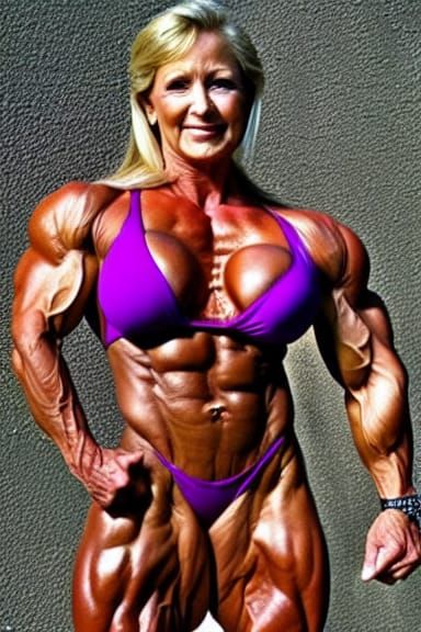 Muscular Bodybuilder Grandma with Ripped Physique