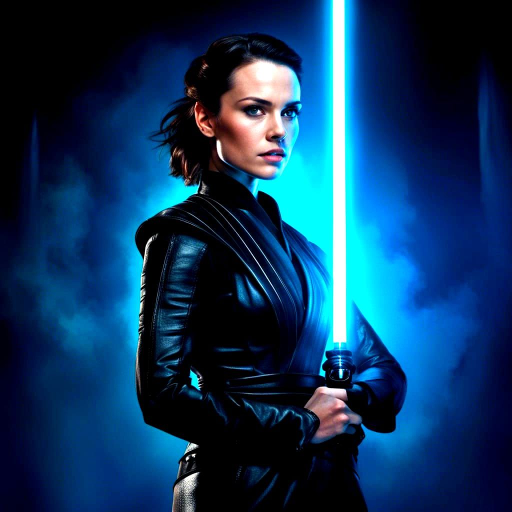 Sith Warrior with Lightsaber: Comic Book Art