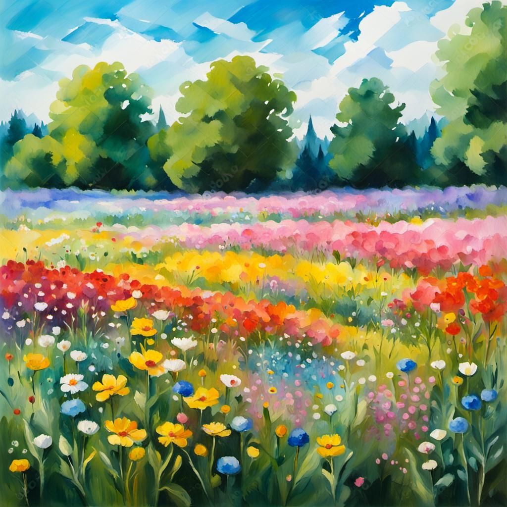 Beautiful flower meadow