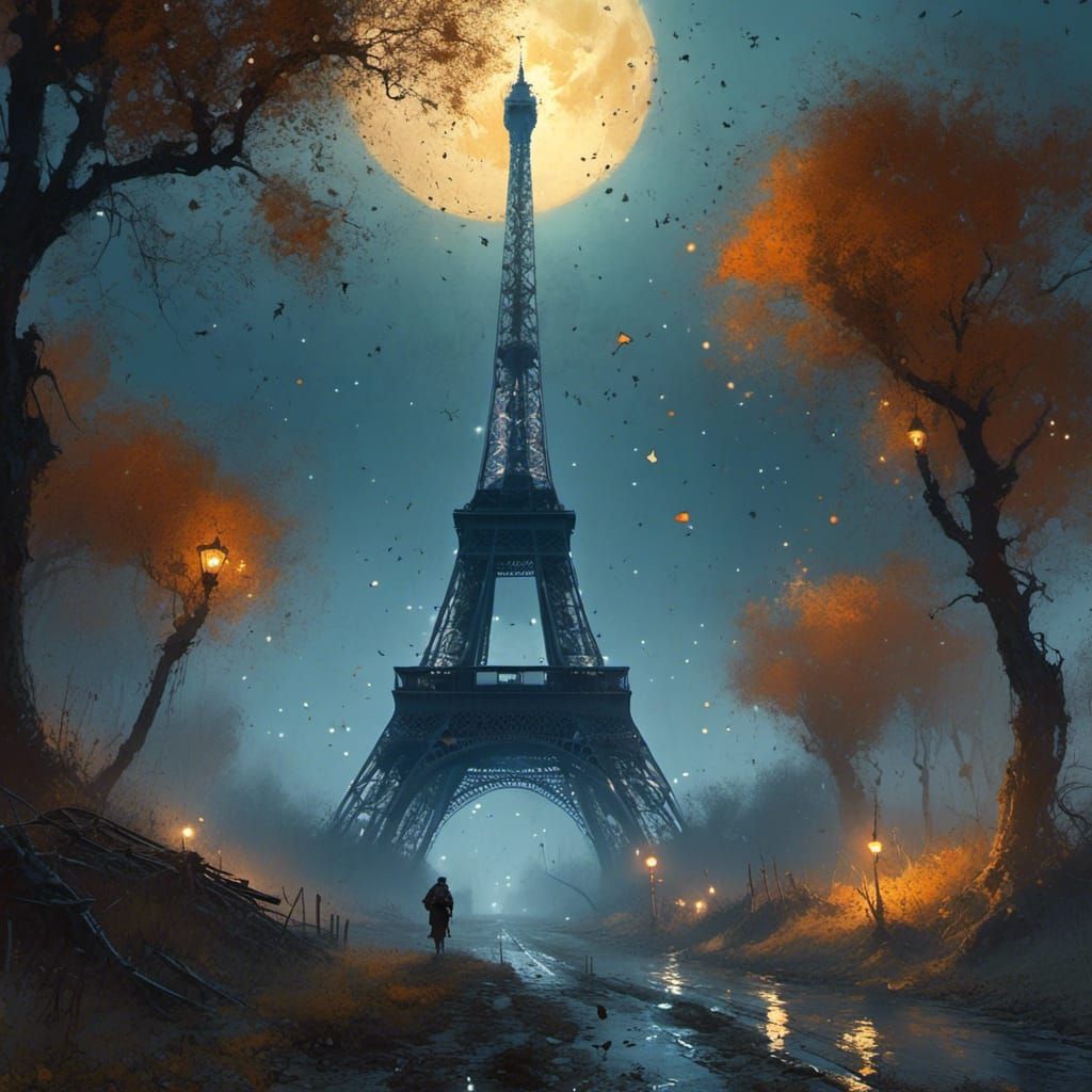 Eiffel Tower Lost in Dense Fog