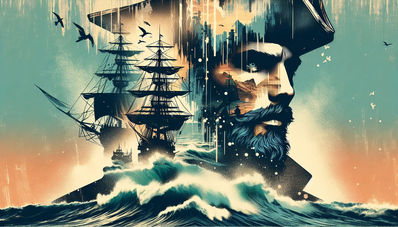 Pirate Captain Portrait in Eastern Comic Style