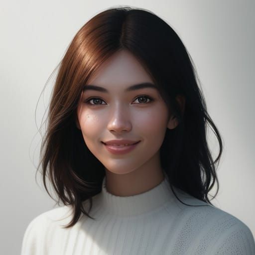 Warm Smile Close-Up Portrait in Moody, High-Contrast Style