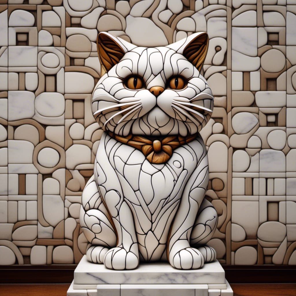 Garfield Bust Covered with Graffiti