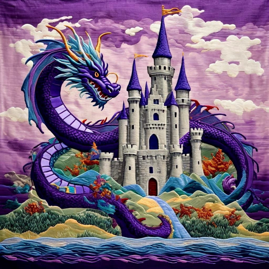 Fantastical Castle Tapestry Weaved by Enchanted Loom