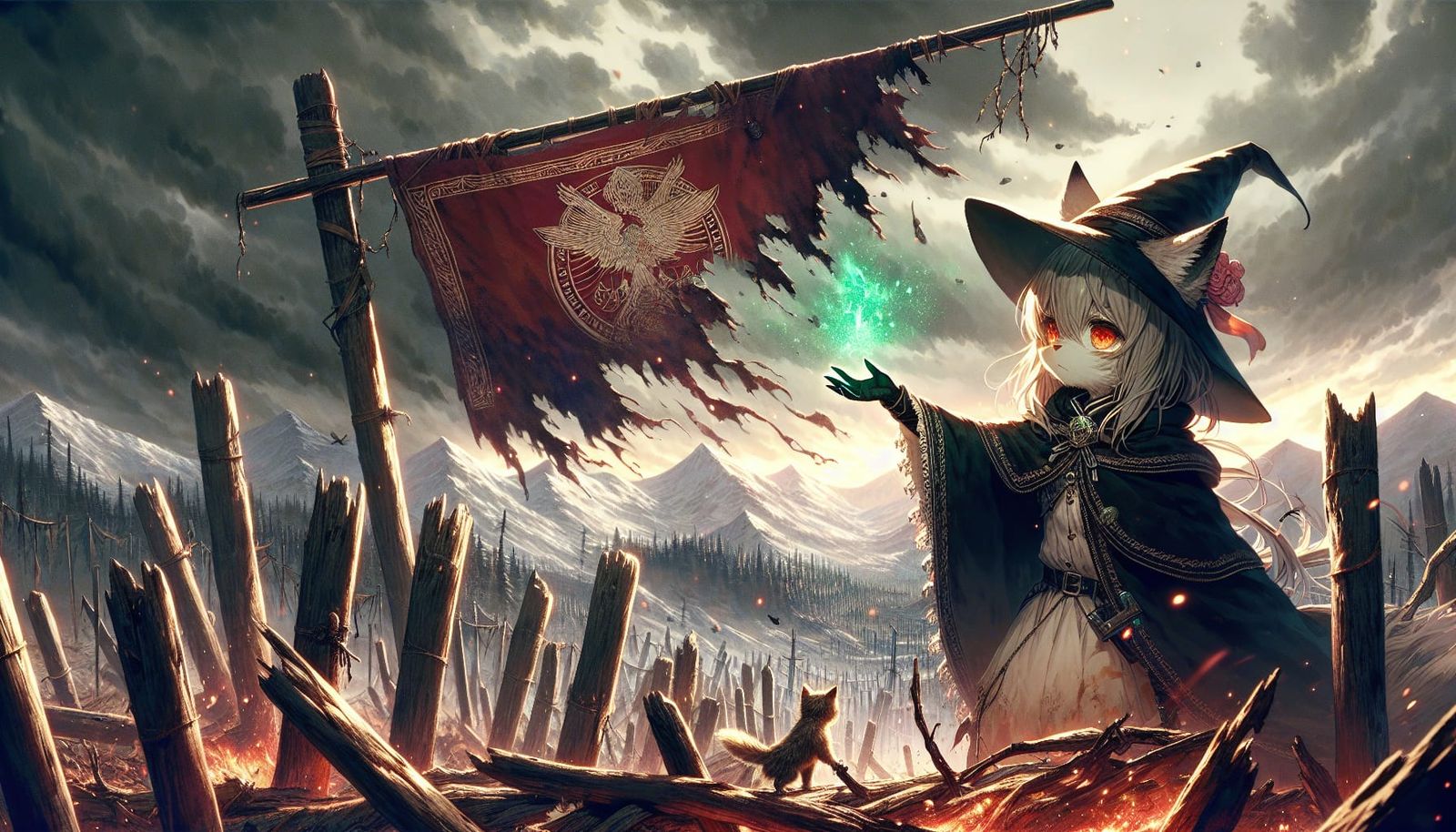 Enchanting Anime Scene of War-torn Lands