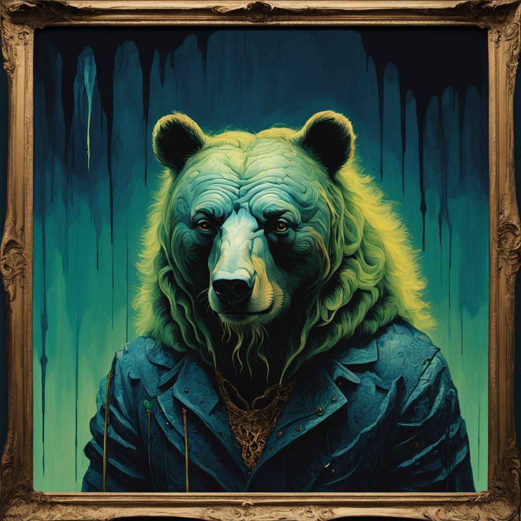 Surreal Bear in Grotesque Fashion, Fauvist Colors