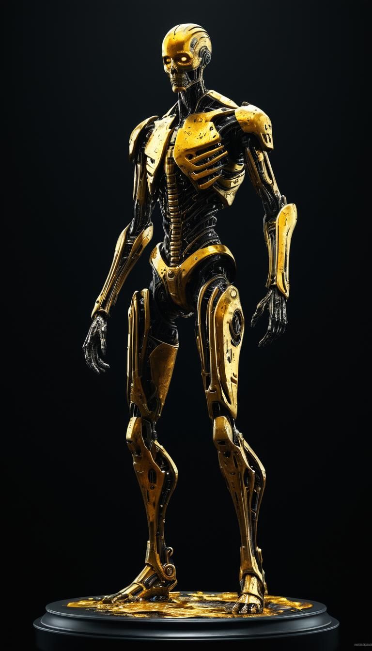 A full-body digital art depiction of a glass AI art inspired by Igor Morski/'s style and Raymond Swanland/'s aesthetics,...