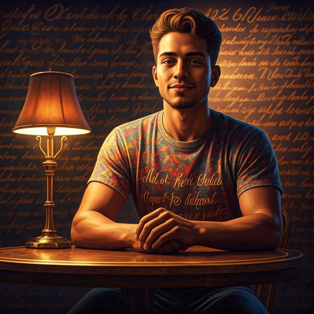 Night Cafe: Gideon's Biblical Verse T-Shirt, Hyperrealistic