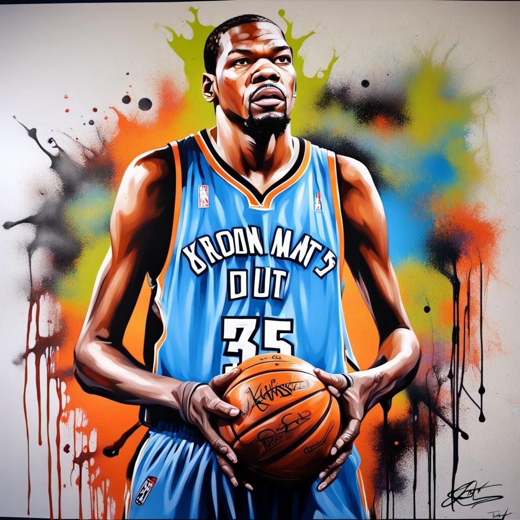 Kevin Durant as Graffiti Street Art