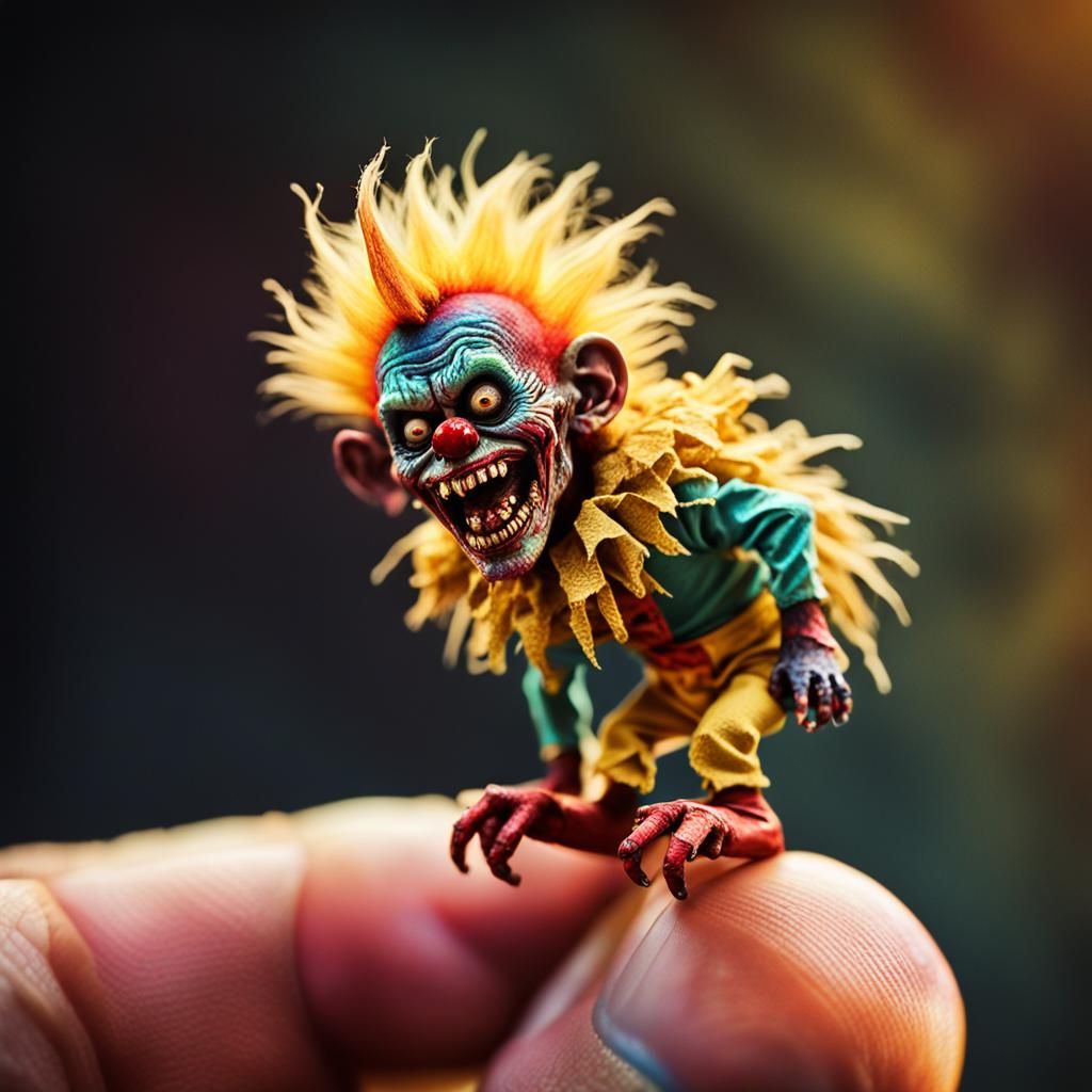 Zombie Monkey Clown on Fingertip: Concept Art
