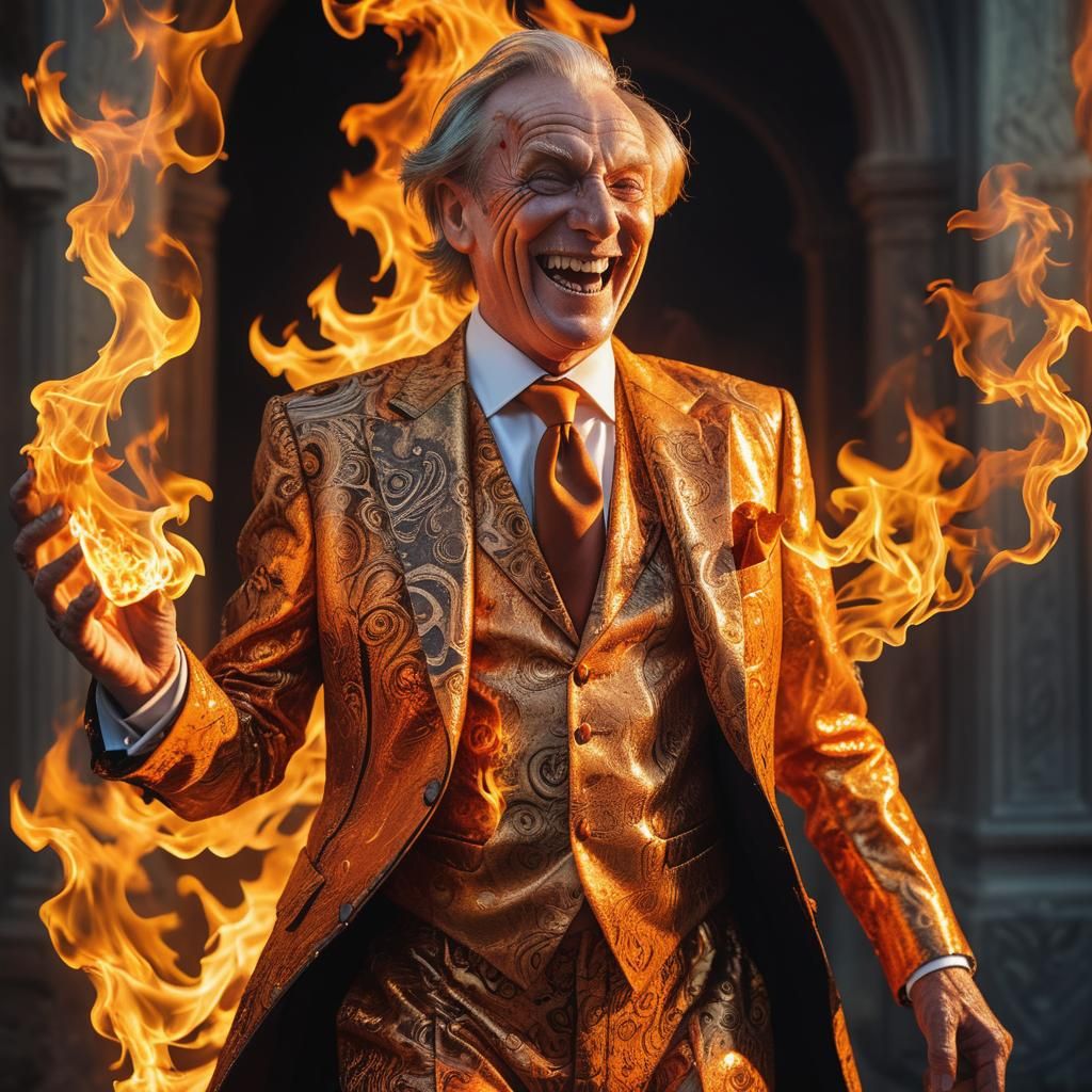 Evil CEO in Burning Fire Suit