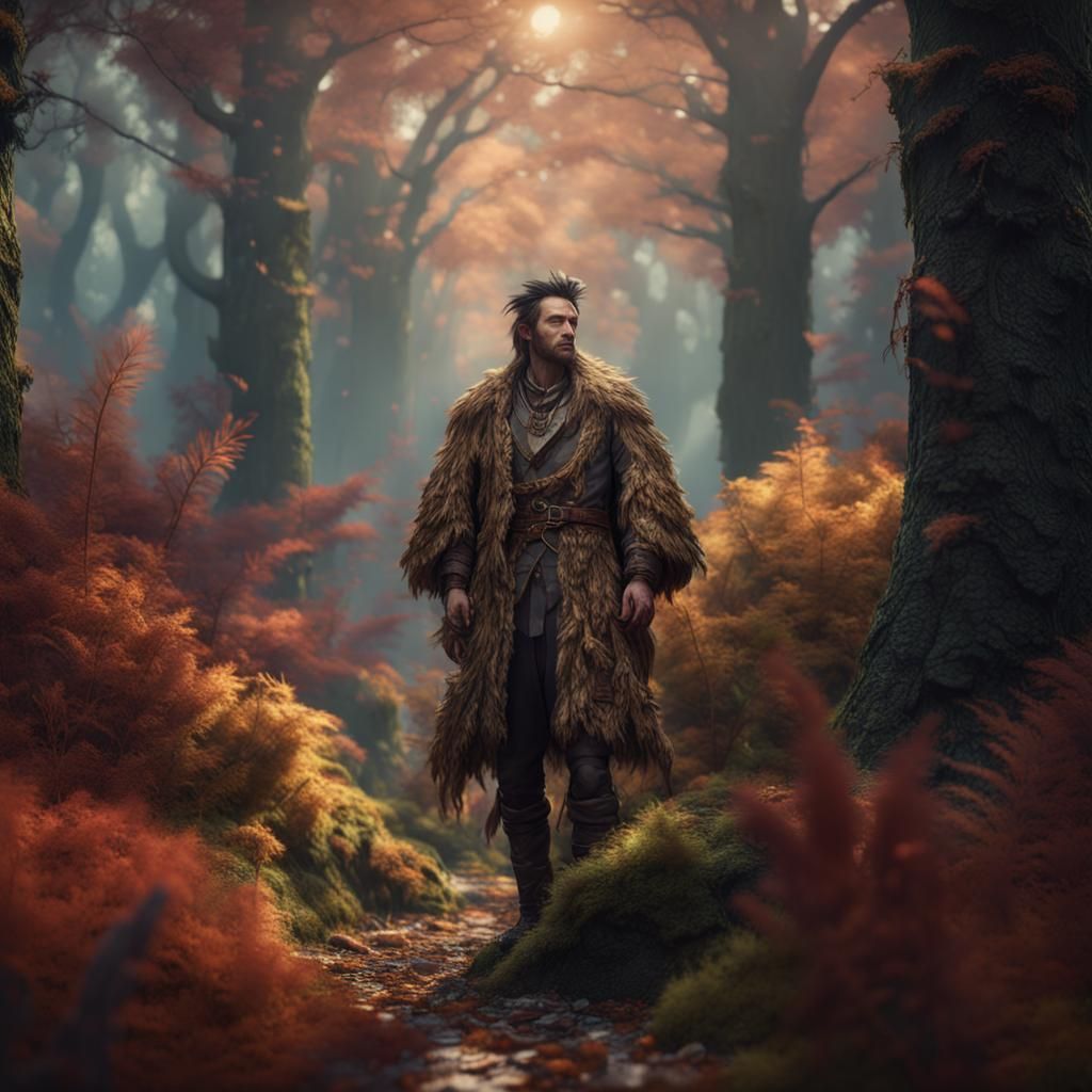 Feather-Clad Forest Dweller: Fantasy Concept Art