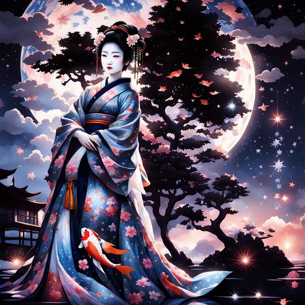 Masterpiece Monday (Geisha feedig a Koi)