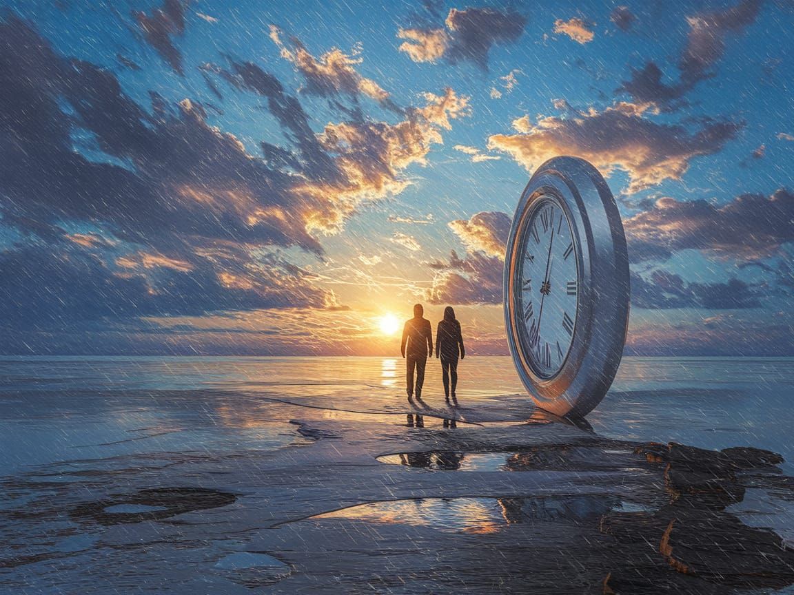 Dawn of a New Age: Sunrise and Giant Clock