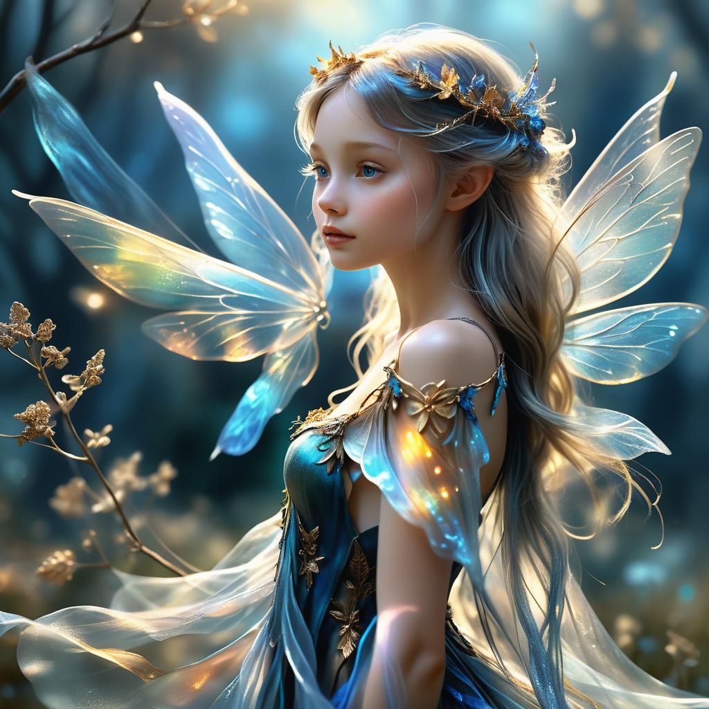 Ethereal Air Fairy in Dreamy Whimsical Landscape