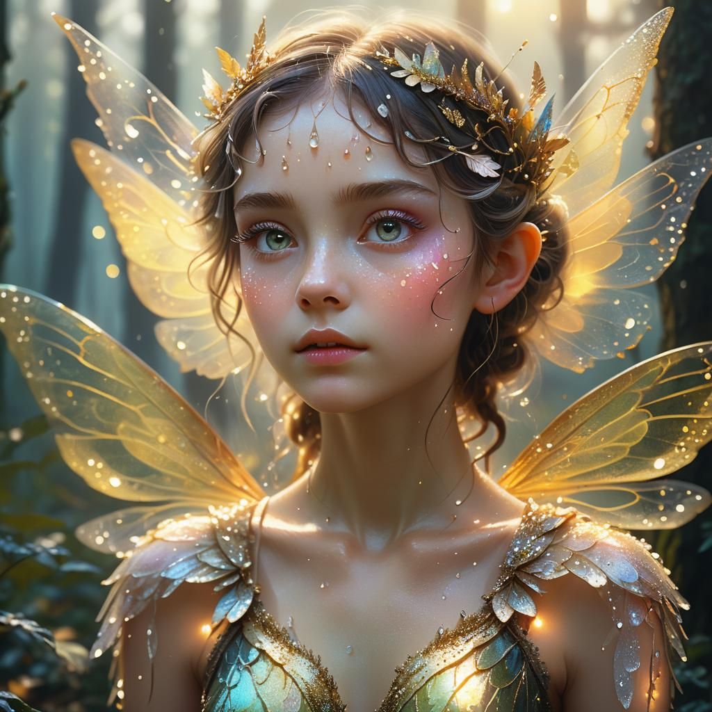 Mystical Air Fairy in Dawn's Golden Hour