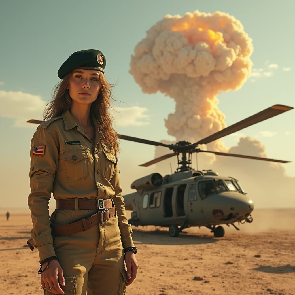 Wrecked Helicopter in Desert Apocalypse