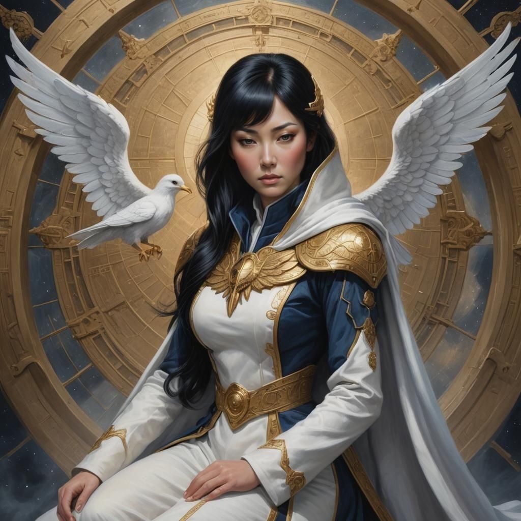 Hyperrealistic Archangel Haniel Ready for First Kiss