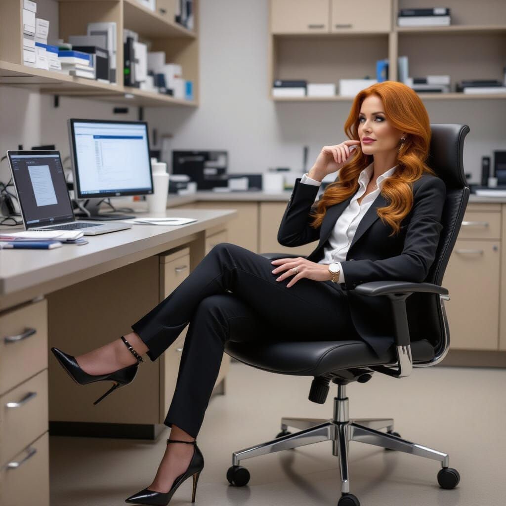 Woman in Lab Contemplates Transformation
