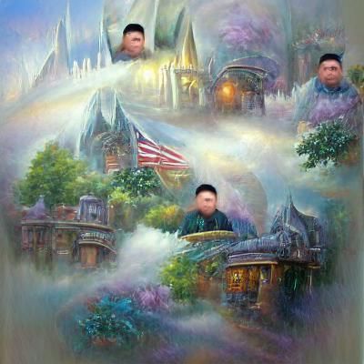 Ethereal Fantasy Portrait in Kinkade Style
