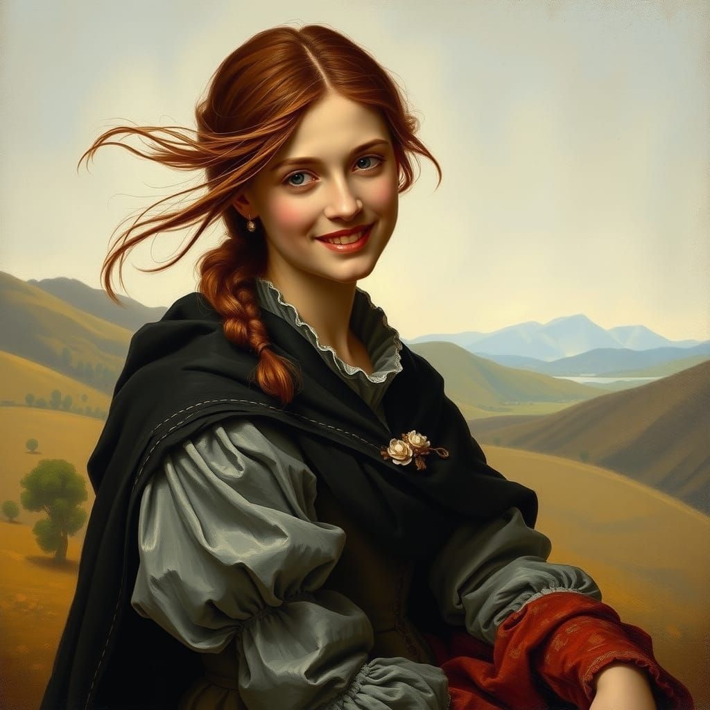 Renaissance Woman with Enigmatic Smile in Soft Focus