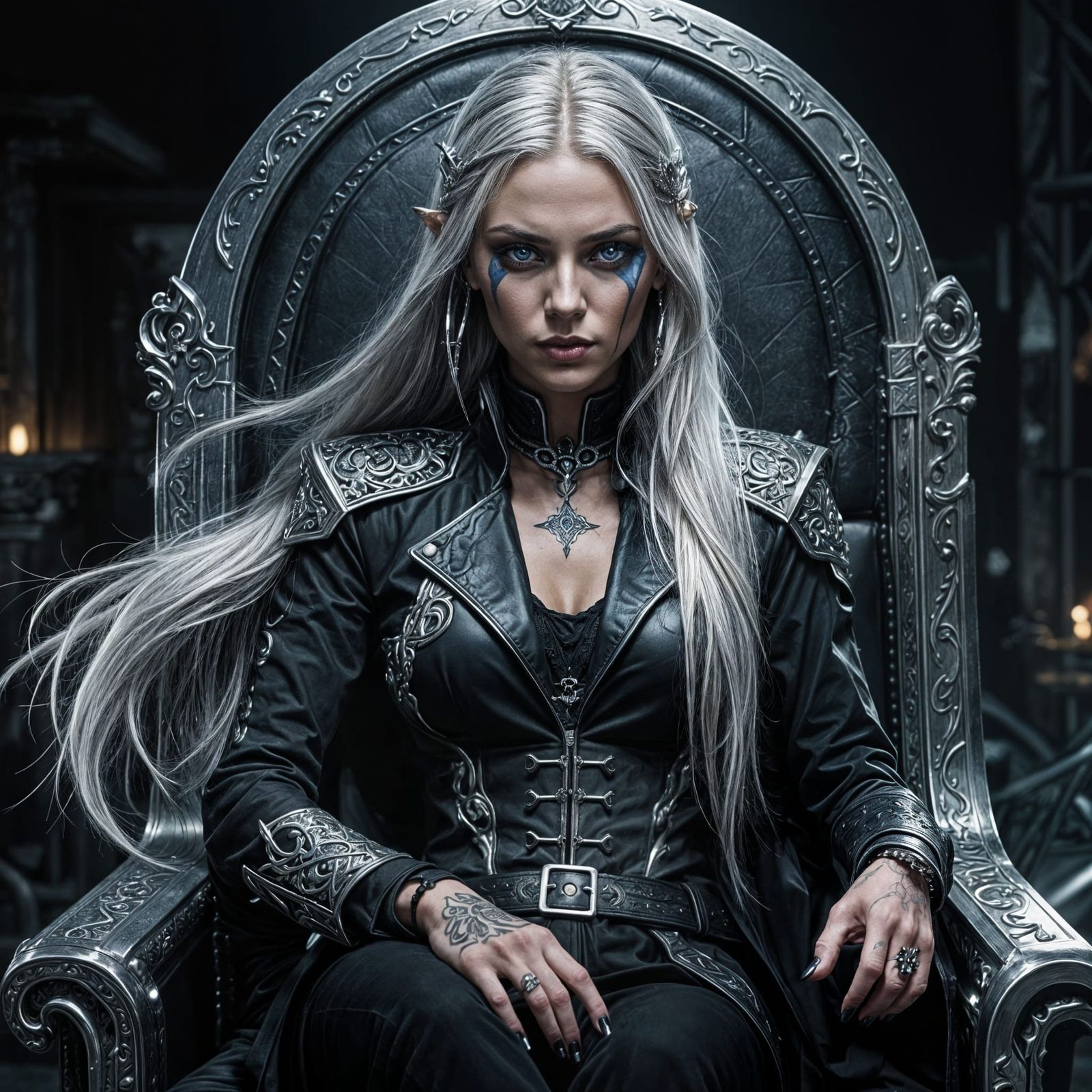 Elegant Assassin With Silver Hair