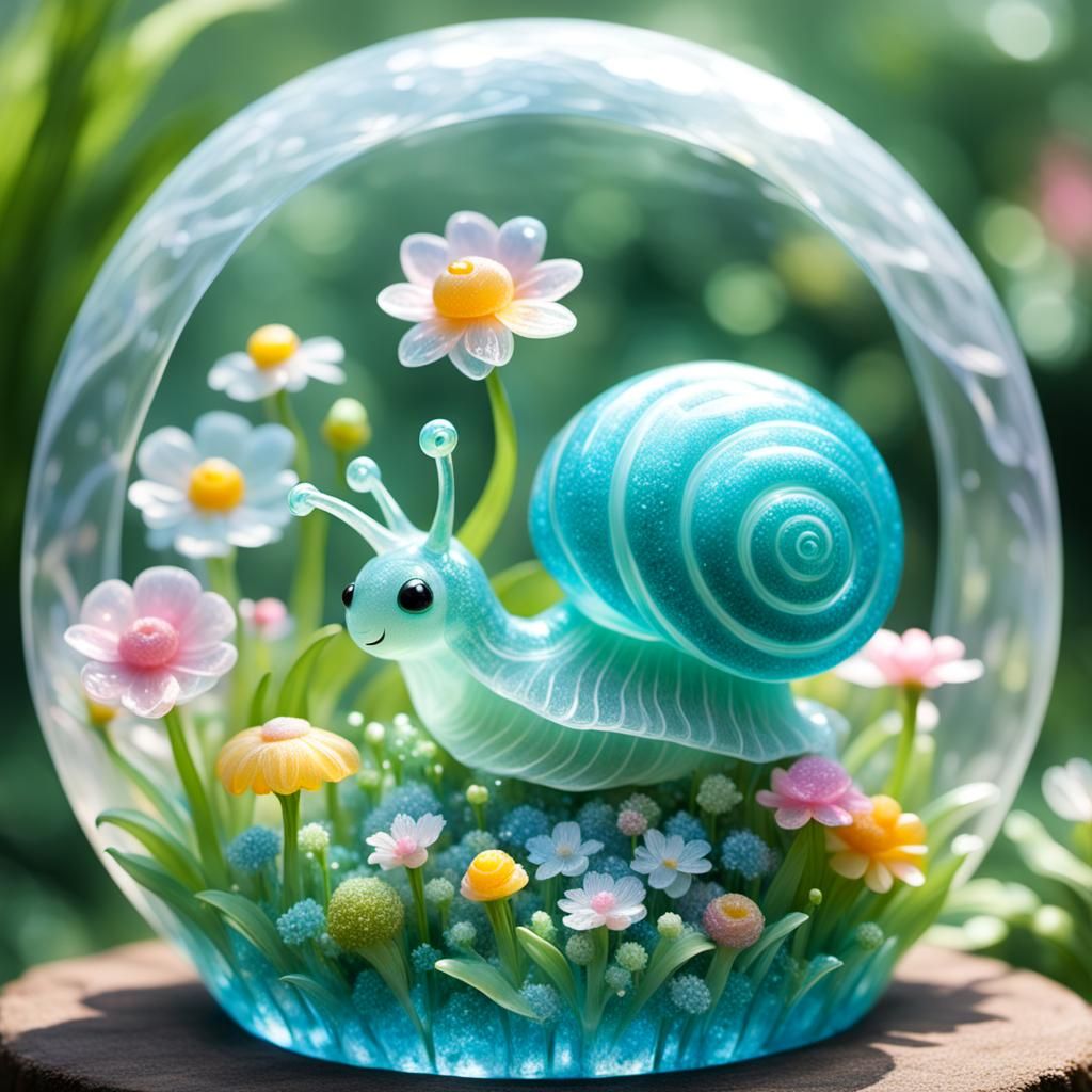 Glitter Snail in Jelly Garden Sculpture