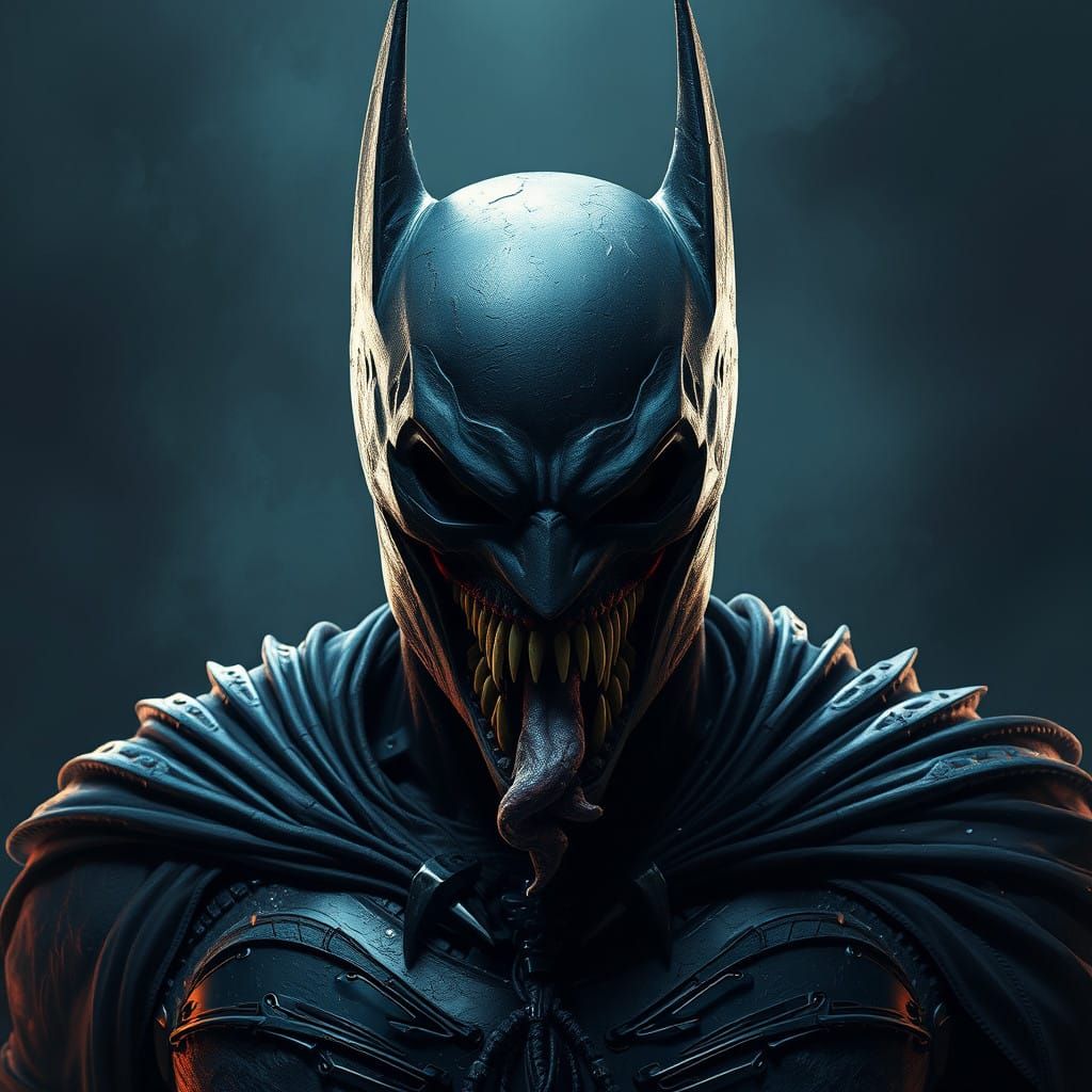 Dark Fantasy Batman in Gritty, Textured Portrait