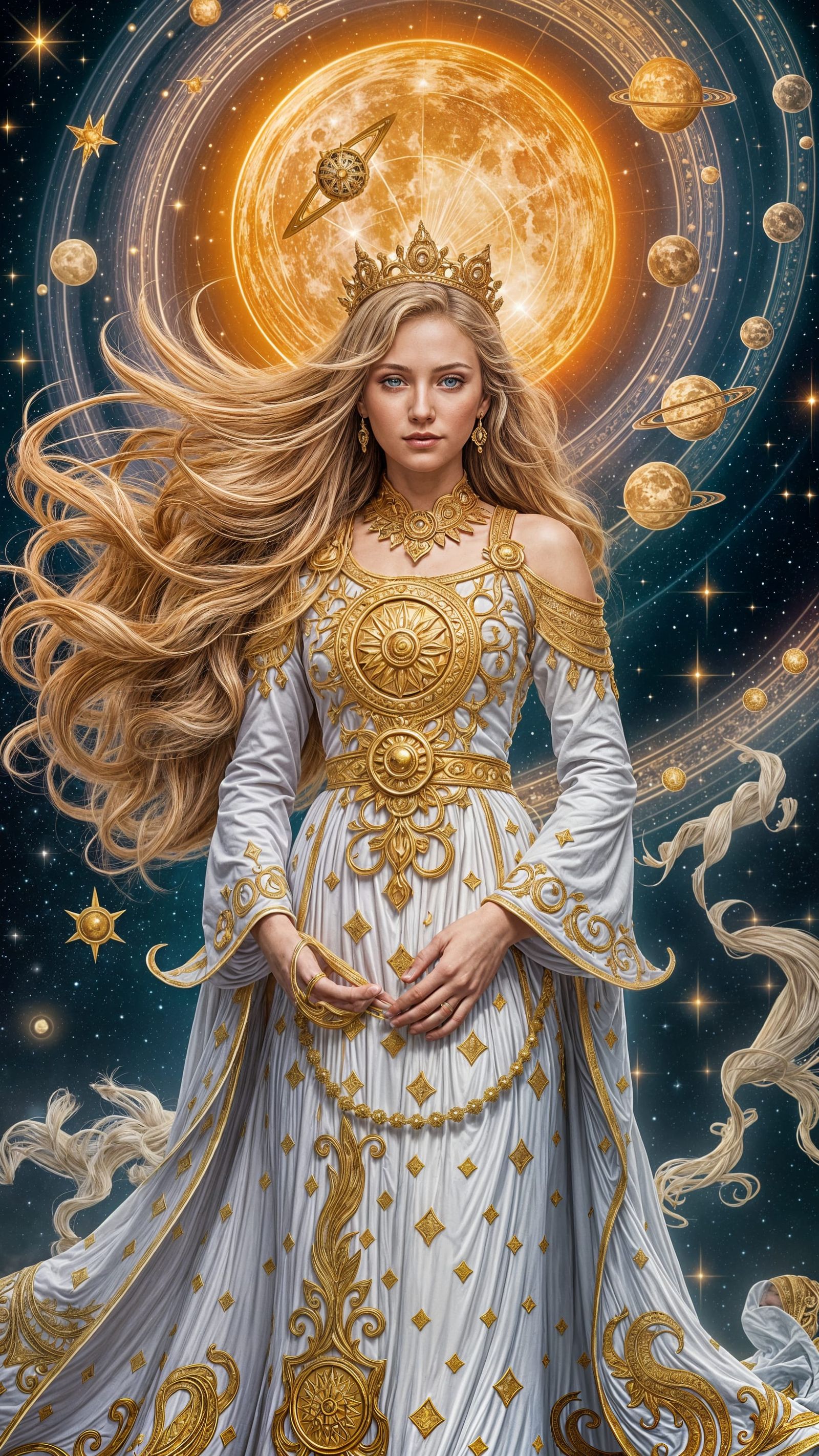 Majestic High Lady Illuminates Celestial Realm