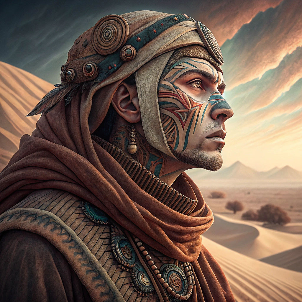 Dune Fremen Portrait in Surreal Fractal Style