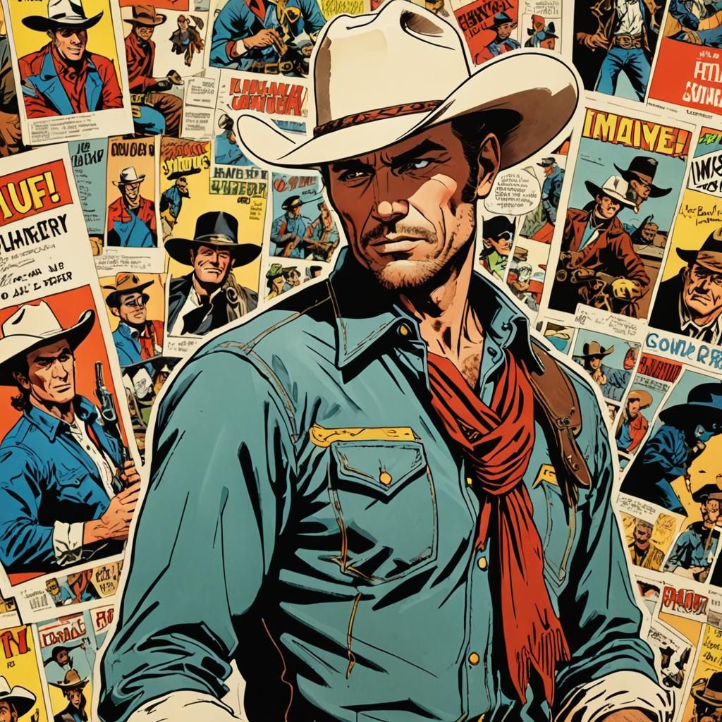 Cowboy Shoulder Wound in Pop Art Style