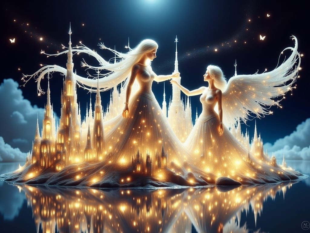 Ethereal Salt Crystal Sculpture of Divine Dance