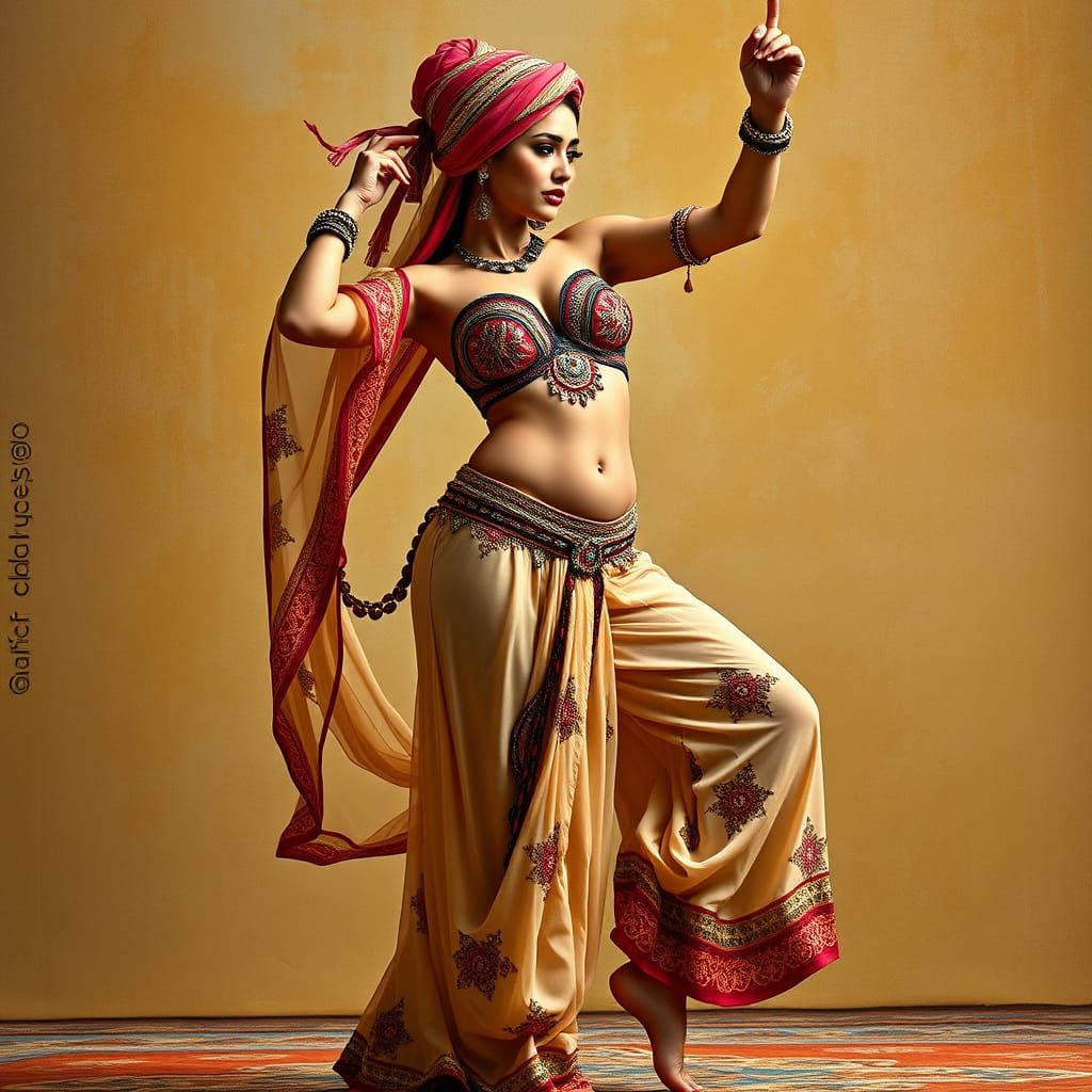 Elegant Arab Dancer in Traditional Attire