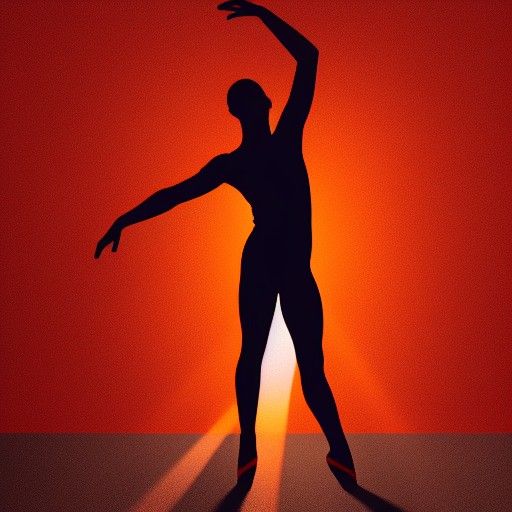 Ballet Dancer Silhouette in Dramatic Lighting