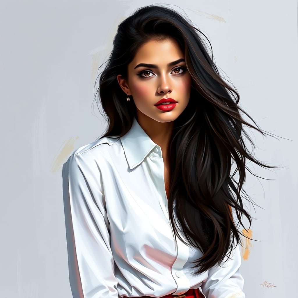 Elegant Italian Model in Vibrant Colors