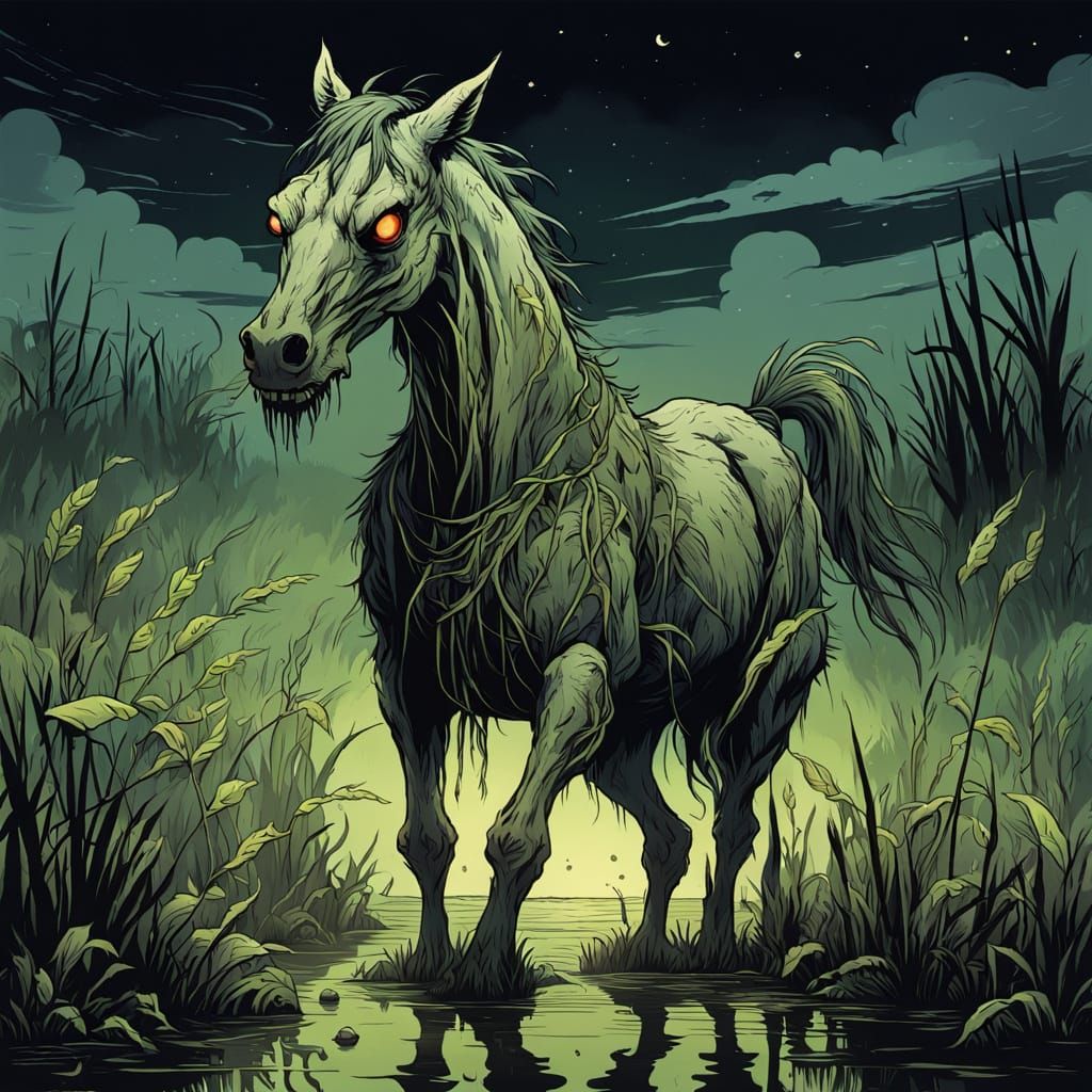 Mysterious Kelpie Emerges from Dark Bog