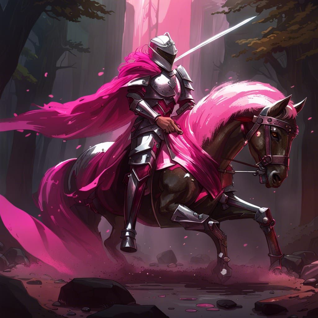 Chrome Knight vs Centaur in Dark Fantasy Style