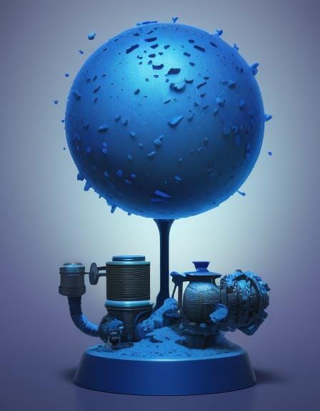 Vibrant Blue 3D Render with Pixar Aesthetic
