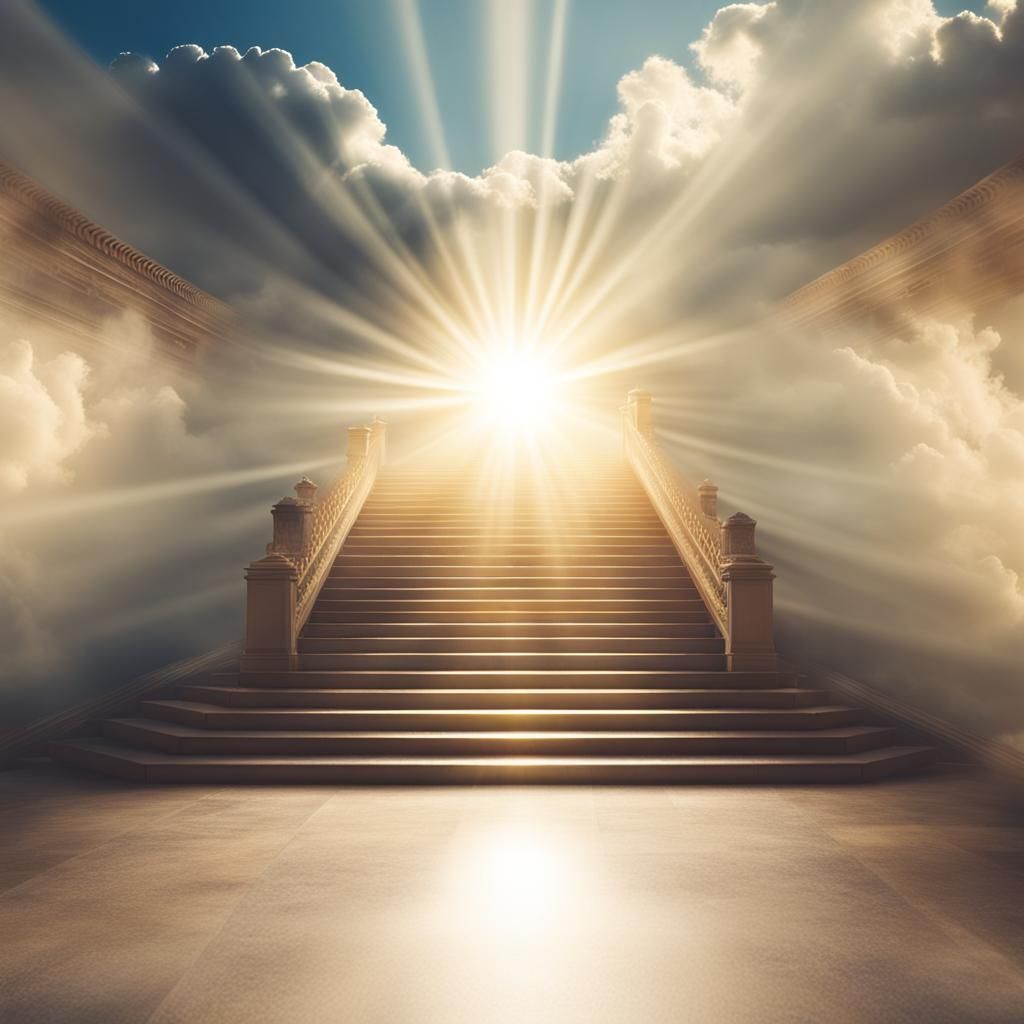 Long Staircase Ascending into Divine Light