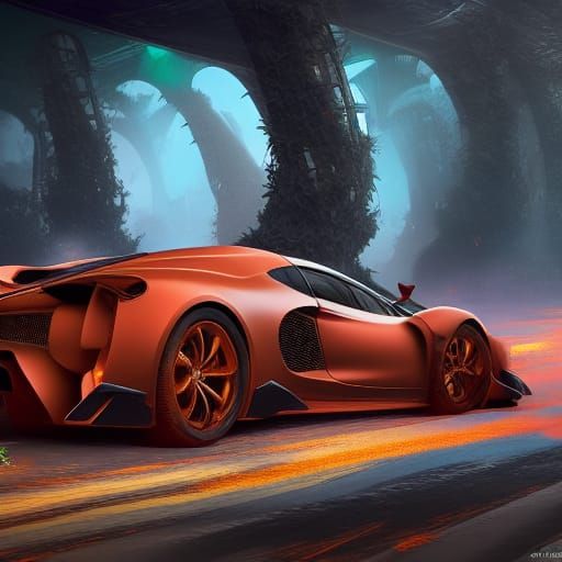 Detailed Matte Painting of a Super Car