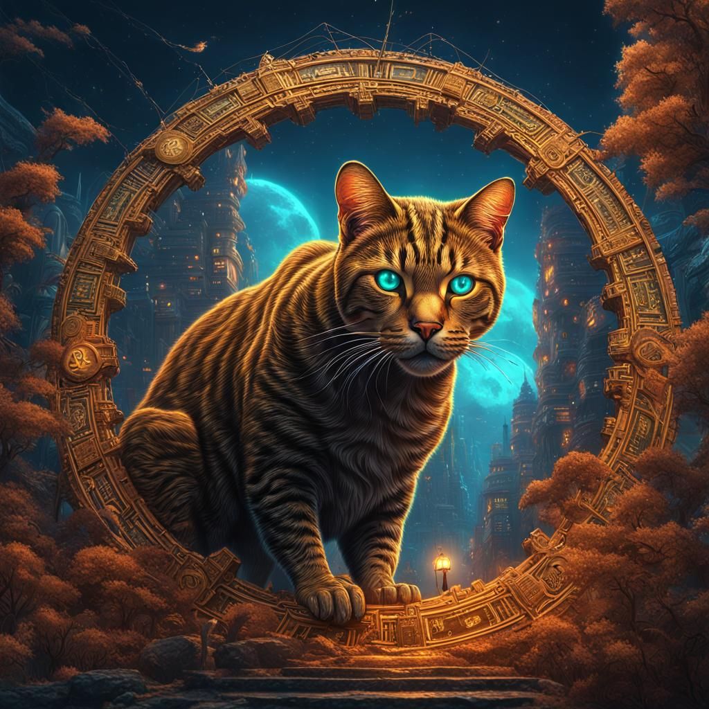 Wild Cat Bitcoin Eye NFT: Detailed Matte Painting