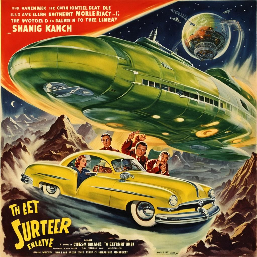 Retro Sci-Fi Scene from 1950s Movie
