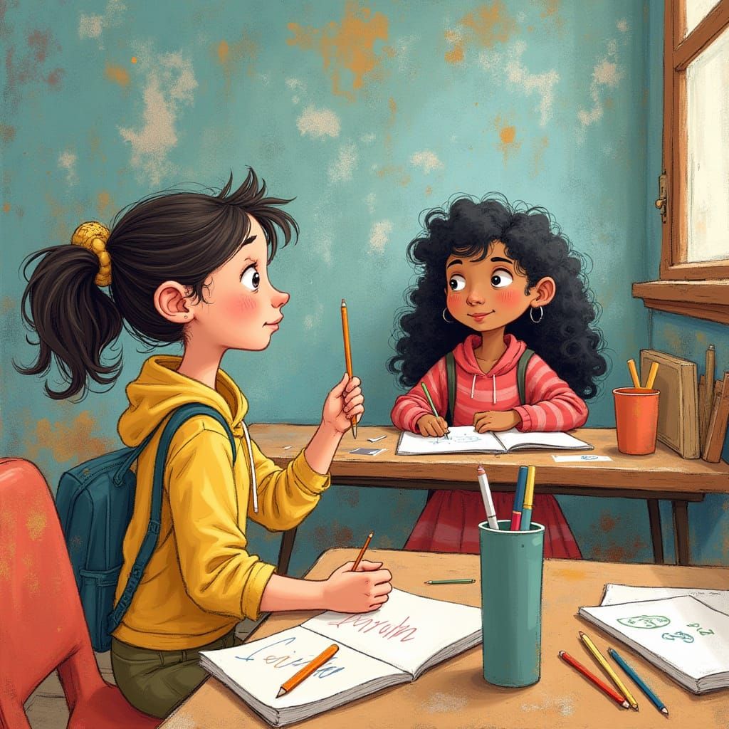 Vibrant Classroom Scene with Excited Children